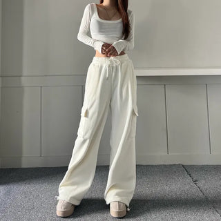 Corduroy String Cargo Jogger Wide Pants Training Two-way