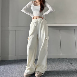 Corduroy String Cargo Jogger Wide Pants Training Two-way