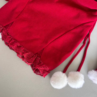 Rudolph Fur Off-Shoulder Dress Party Year-end Look