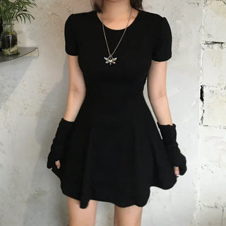 Short-sleeved warm flared dress warmer Party look Year-end