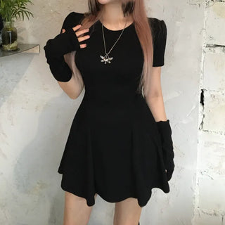 Short-sleeved warm flared dress warmer Party look Year-end