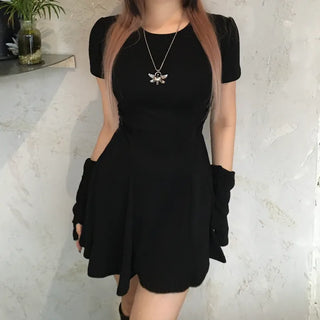 Short-sleeved warm flared dress warmer Party look Year-end