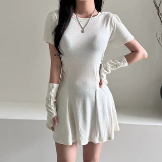 Short-sleeved warm flared dress warmer Party look Year-end