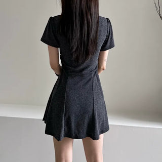 Short-sleeved warm flared dress warmer Party look Year-end