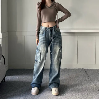 Long-sleeved cropped hoodie Daily slim layered tee inner