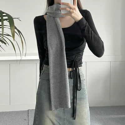 Candy muffler lightweight knit scarf
