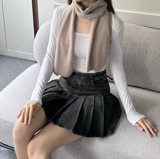 Candy muffler lightweight knit scarf