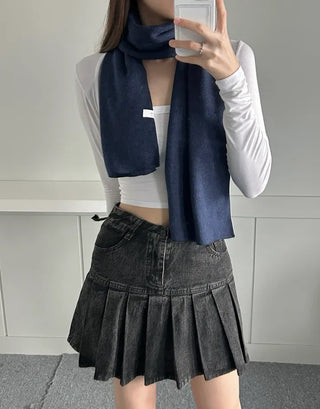 Candy muffler lightweight knit scarf