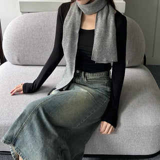 Candy muffler lightweight knit scarf