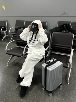 Daily Fleece-lined Wide Pants Jogger Training Tracksuit Basic