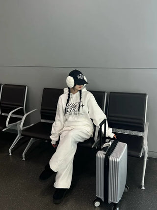 Daily Fleece-lined Wide Pants Jogger Training Tracksuit Basic