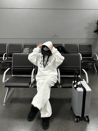 Daily Fleece-lined Wide Pants Jogger Training Tracksuit Basic