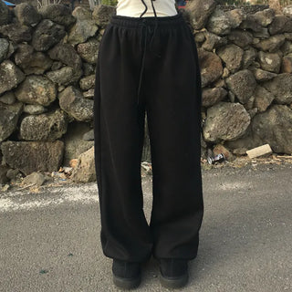 Daily Fleece-lined Wide Pants Jogger Training Tracksuit Basic