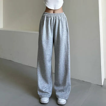 Daily Long Wide Pants Cut-out Leg-Lengthening Fit Elastic