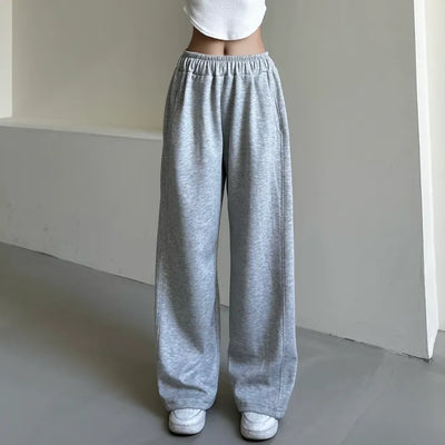Daily Long Wide Pants Cut-out Leg-Lengthening Fit Elastic