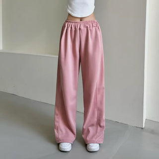 Daily Long Wide Pants Cut-out Leg-Lengthening Fit Elastic