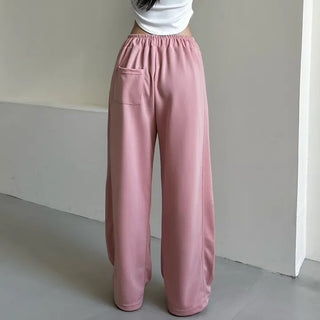 Daily Long Wide Pants Cut-out Leg-Lengthening Fit Elastic