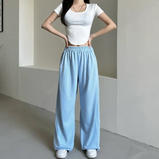 Daily Long Wide Pants Cut-out Leg-Lengthening Fit Elastic
