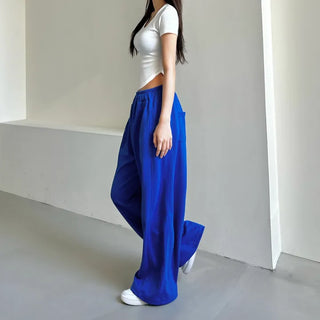 Daily Long Wide Pants Cut-out Leg-Lengthening Fit Elastic