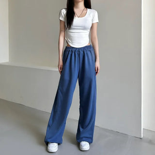 Daily Long Wide Pants Cut-out Leg-Lengthening Fit Elastic
