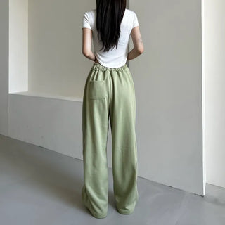 Daily Long Wide Pants Cut-out Leg-Lengthening Fit Elastic