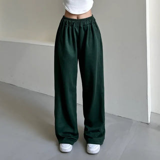 Daily Long Wide Pants Cut-out Leg-Lengthening Fit Elastic
