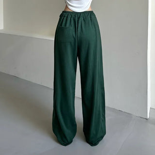 Daily Long Wide Pants Cut-out Leg-Lengthening Fit Elastic