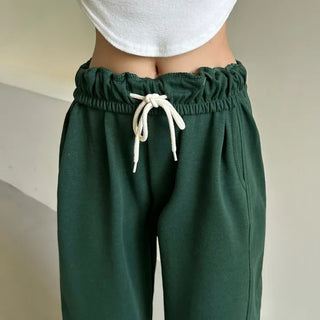 Daily Long Wide Pants Cut-out Leg-Lengthening Fit Elastic