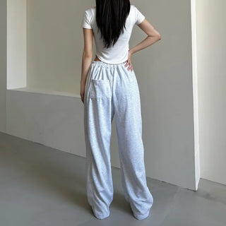 Daily Long Wide Pants Cut-out Leg-Lengthening Fit Elastic