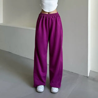 Daily Long Wide Pants Cut-out Leg-Lengthening Fit Elastic