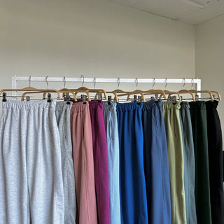 Daily Long Wide Pants Cut-out Leg-Lengthening Fit Elastic
