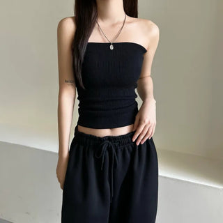 Spandex Ribbed Tube Top Sleeveless Layered Summer Vacation