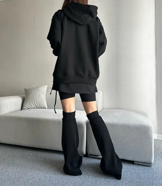 Long Leg Bootcut Warmers Knee Socks Ribbed Unique