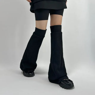 Long Leg Bootcut Warmers Knee Socks Ribbed Unique
