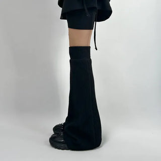 Long Leg Bootcut Warmers Knee Socks Ribbed Unique