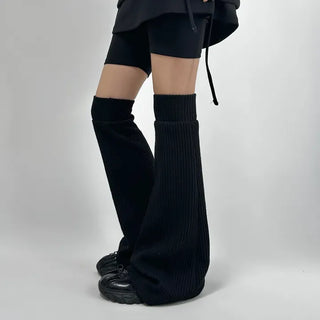 Long Leg Bootcut Warmers Knee Socks Ribbed Unique