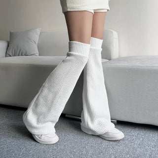 Long Leg Bootcut Warmers Knee Socks Ribbed Unique