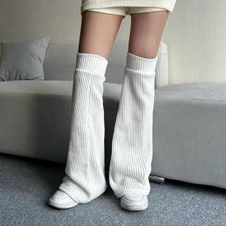Long Leg Bootcut Warmers Knee Socks Ribbed Unique
