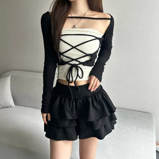 Low Tier Skorts Skirt Low-Rise Balletcore Look Lovely
