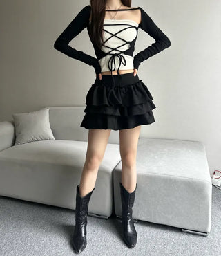 Low Tier Skorts Skirt Low-Rise Balletcore Look Lovely