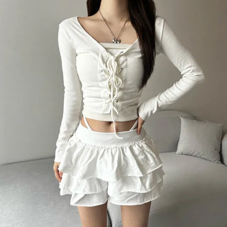 Low Tier Skorts Skirt Low-Rise Balletcore Look Lovely