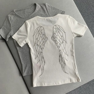 Wing Hotfix Short Sleeve Tee Stretch Basic Y2K
