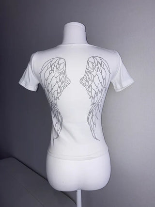 Wing Hotfix Short Sleeve Tee Stretch Basic Y2K