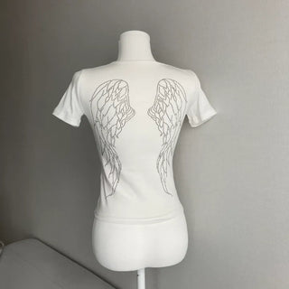 Wing Hotfix Short Sleeve Tee Stretch Basic Y2K
