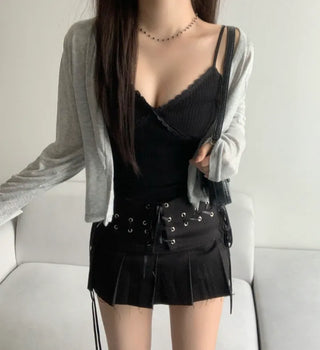 Delicate Fit V-neck Loose Cardigan Button Transitional Outerwear