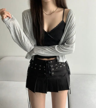Delicate Fit V-neck Loose Cardigan Button Transitional Outerwear