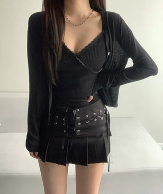 Delicate Fit V-neck Loose Cardigan Button Transitional Outerwear