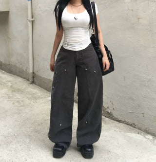 Shirred U-neck Short Sleeve T-shirt basic item rounded