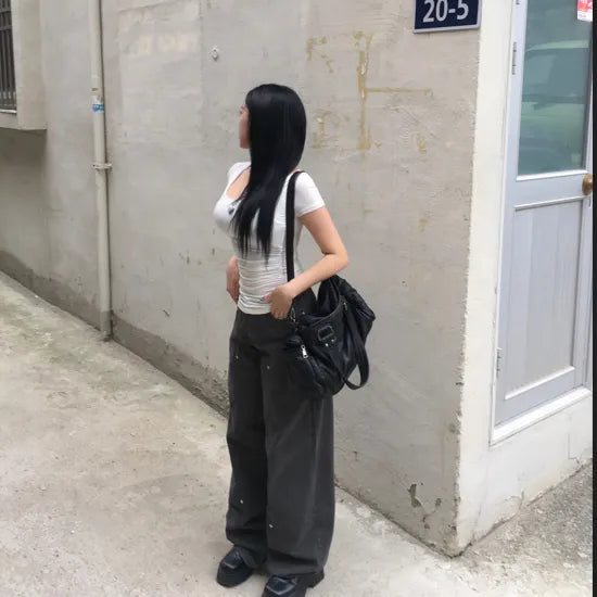 Jennie Carpenter Asymmetrical Wide Pants Fit Trousers Cotton