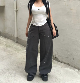 Jennie Carpenter Asymmetrical Wide Pants Fit Trousers Cotton